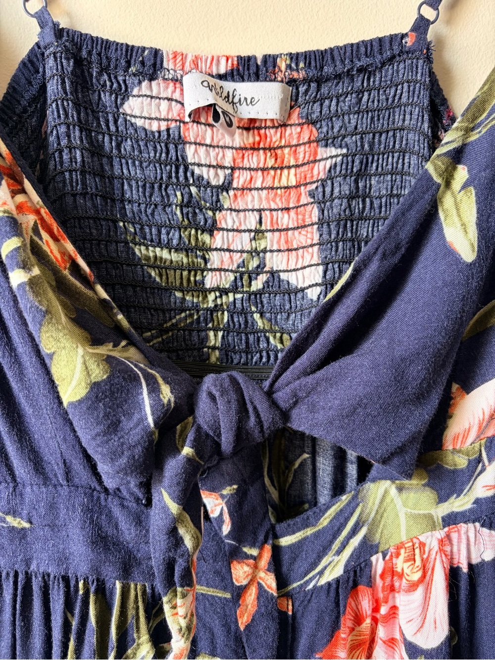 Wildfire Navy Floral Tie-Front Sundress - Picture 3 of 5